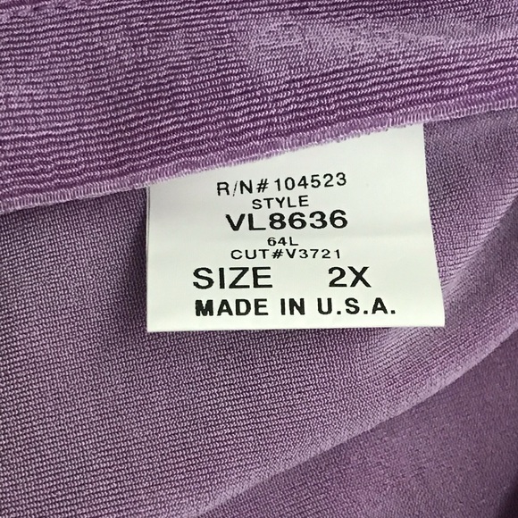 New Vikki Vi Top Button Down Lavender Top or Jacket 2X made USA - Picture 6 of 13